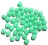 50 8mm Satin Green Glass Rose Beads